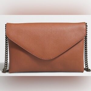 J.Crew Tan Brown Envelope Clutch Purse